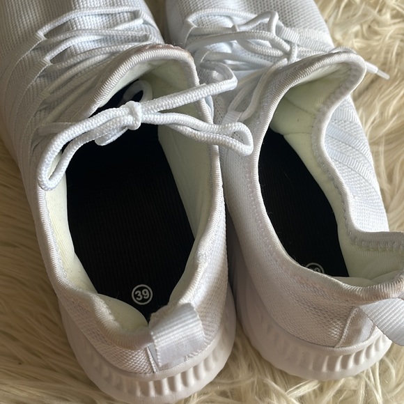 Athletic running work out crisp white lace up shoes sneakers hiking shoes sz 8 - Picture 9 of 17